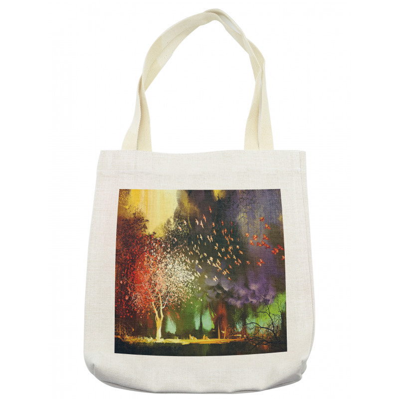 Mysterious Trees Birds Tote Bag