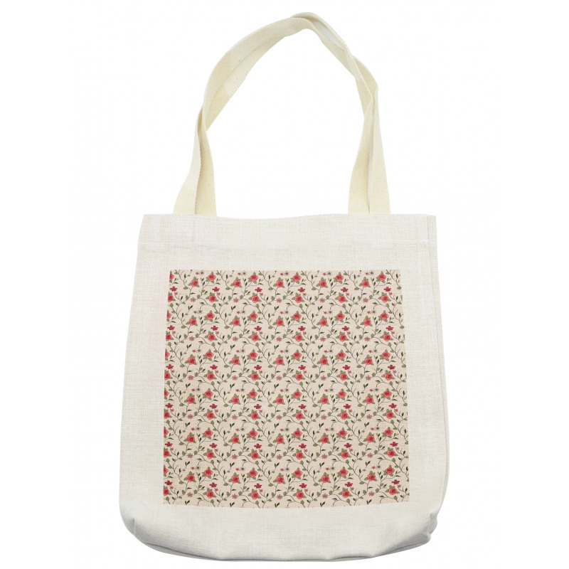 Roses and Leafy Branches Tote Bag