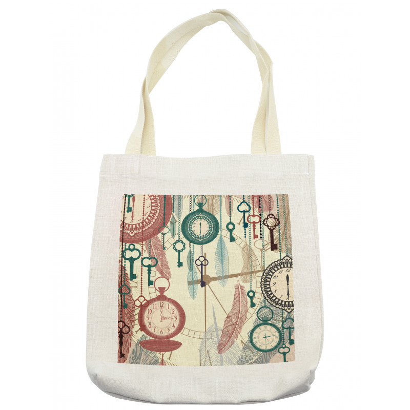 Feather and Old Key Tote Bag