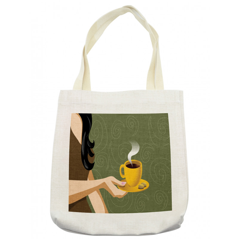 Woman Holding a Cup Cookies Tote Bag