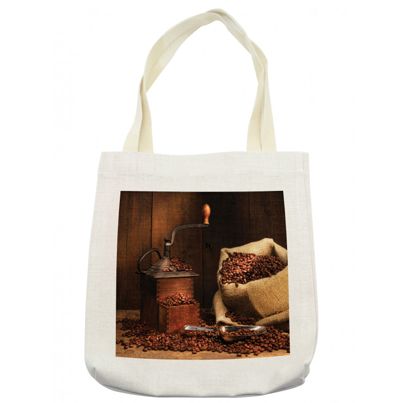 Grinder Beans in Burlap Sack Tote Bag