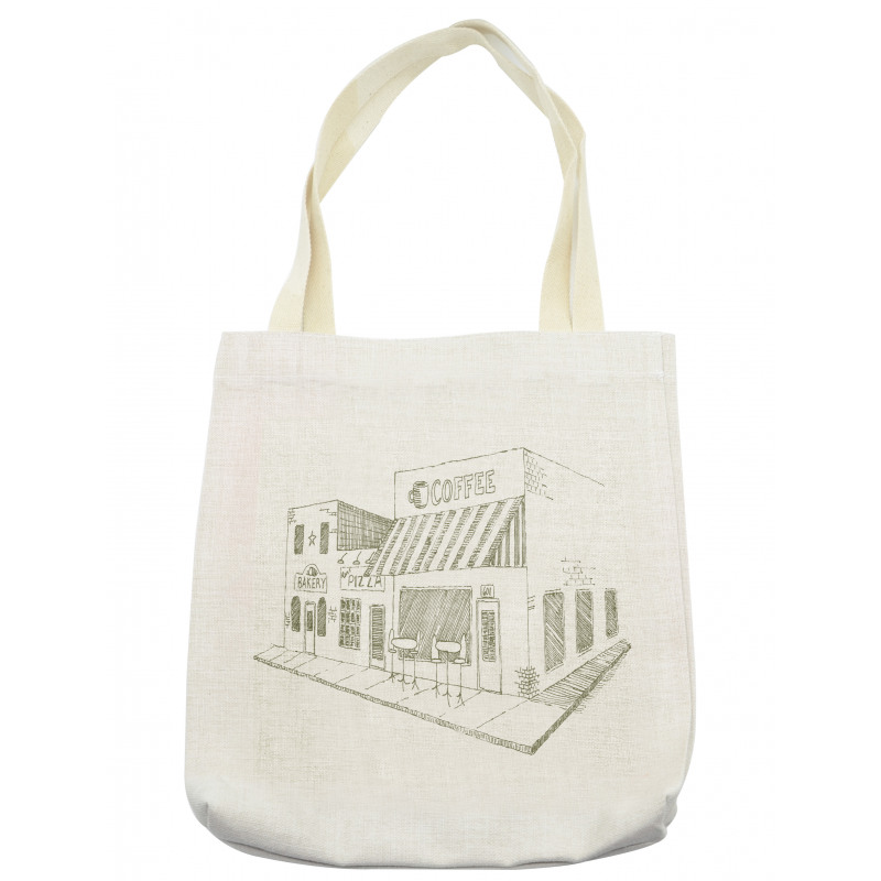 Urban Sidewalk Cafe Drawing Tote Bag