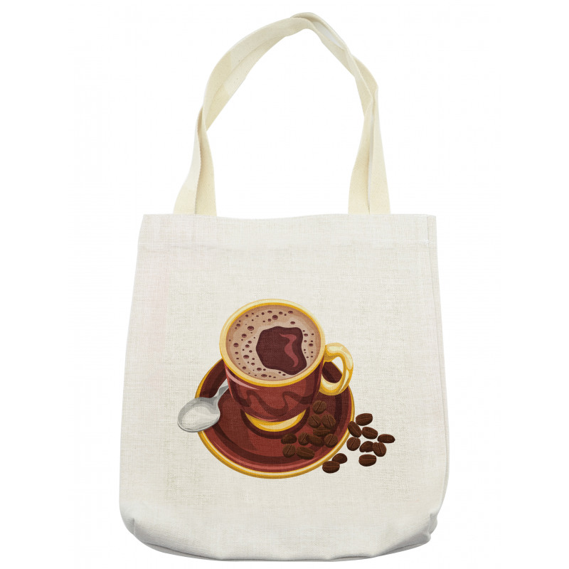 Cappuccino Spoon and Beans Tote Bag