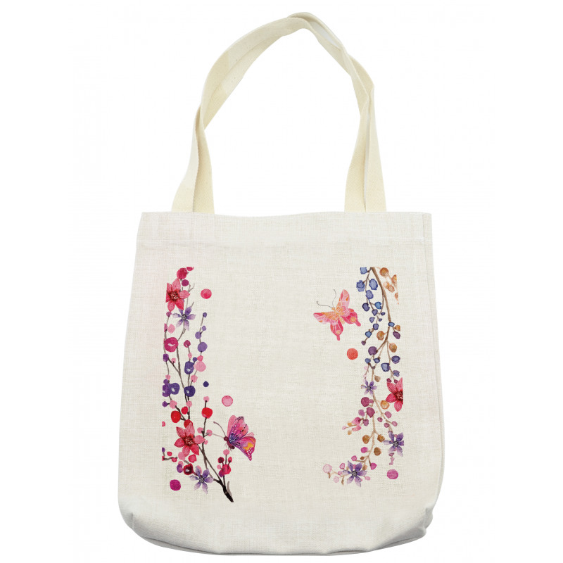 Floral Art and Butterfly Tote Bag