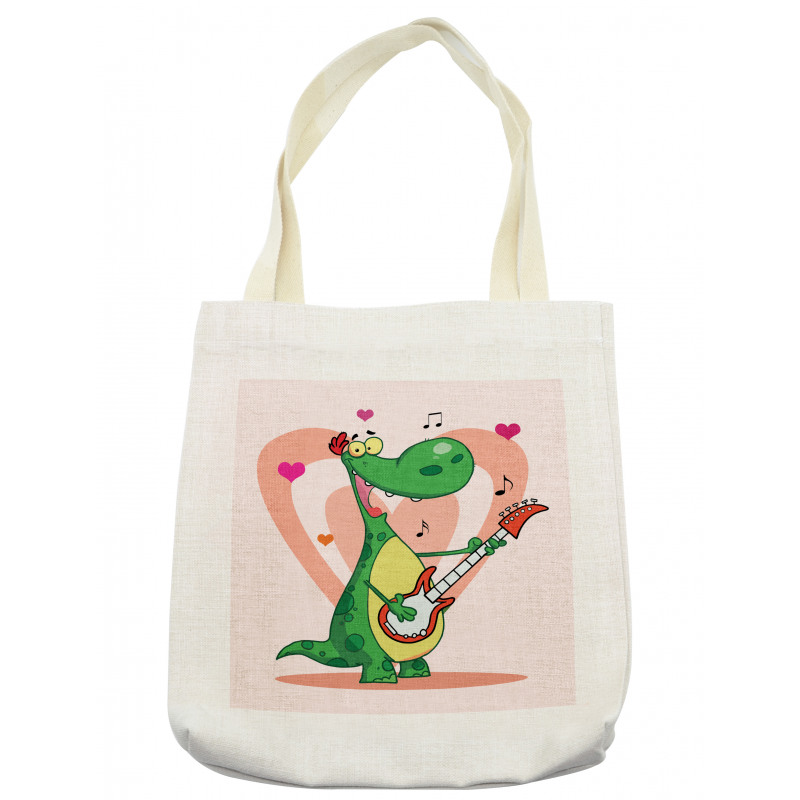 Hearts and a Happy Dinosaur Tote Bag