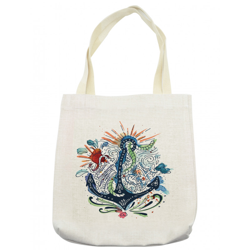 Ship Anchor with Sun Tote Bag