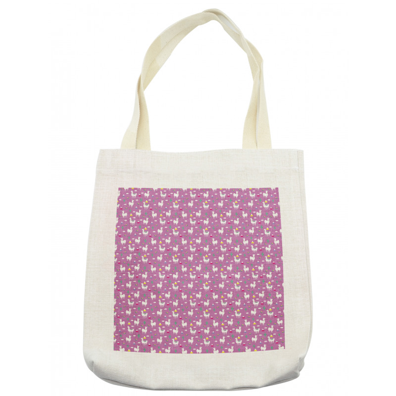 Llamas and Mountains Tote Bag