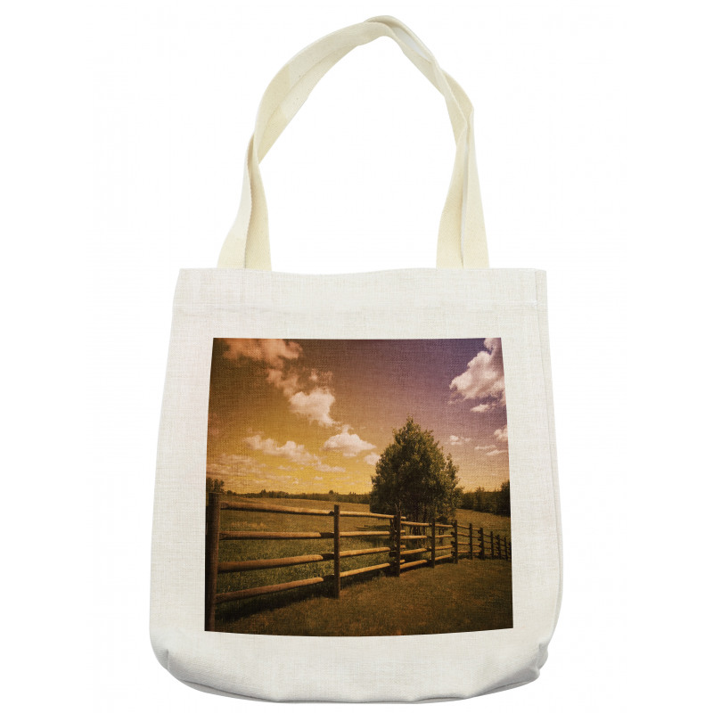 Rural Meadow Fence Sky Tote Bag