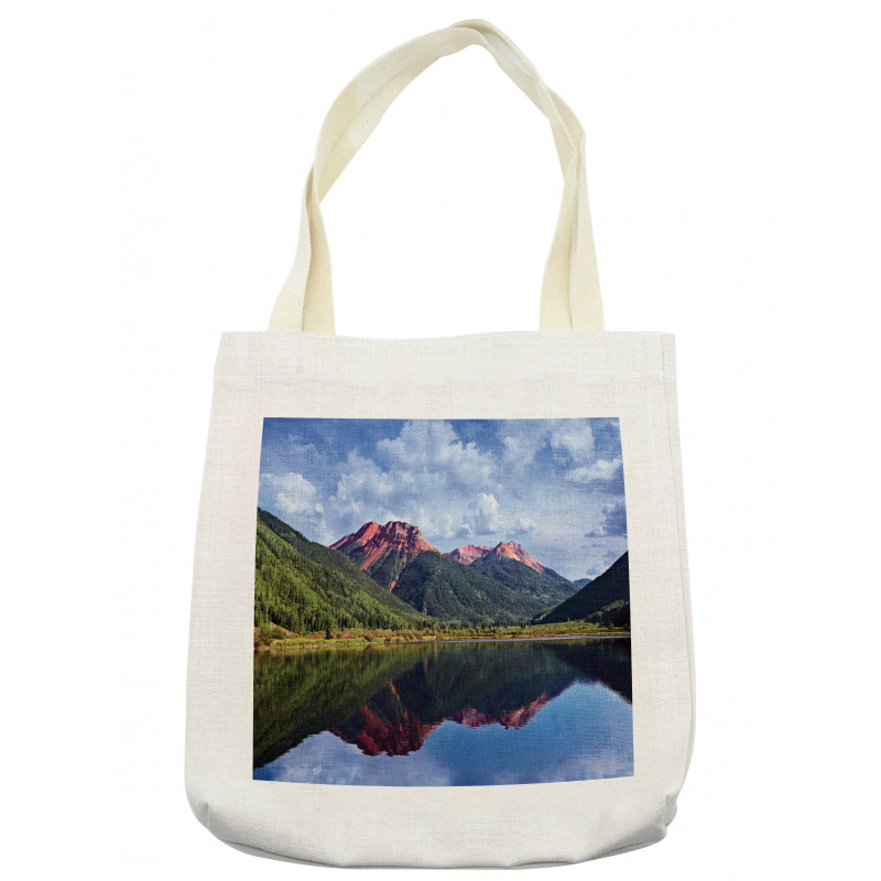 Red Iron Peaks on Lake Tote Bag