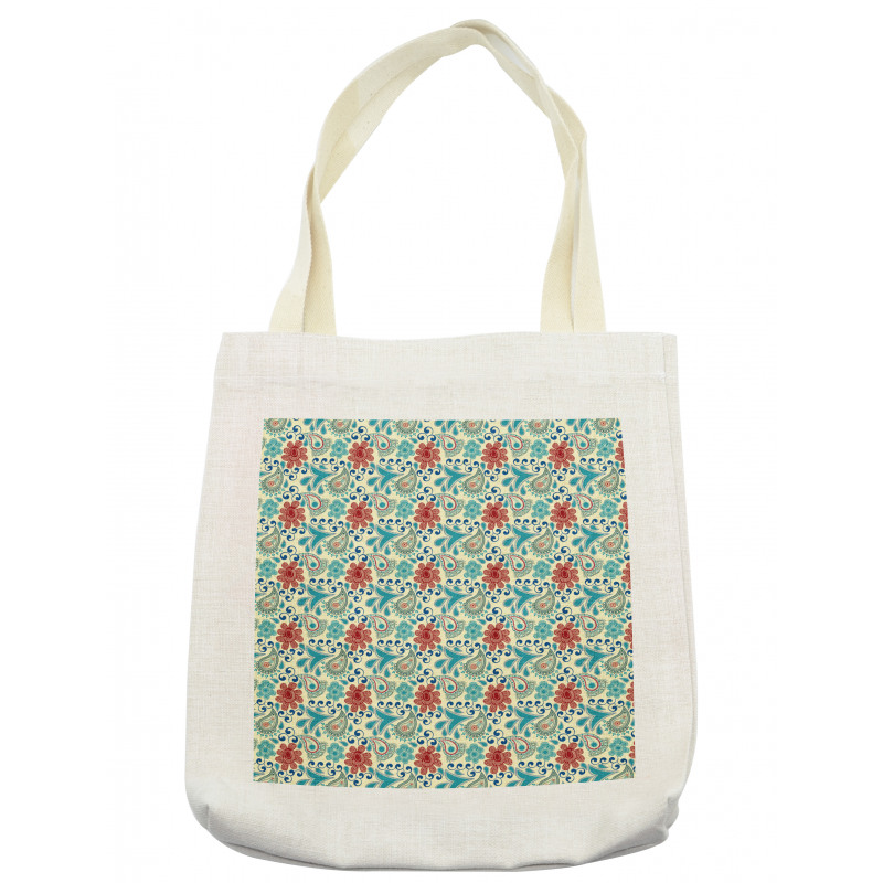 Flowers Folk Motifs Tote Bag