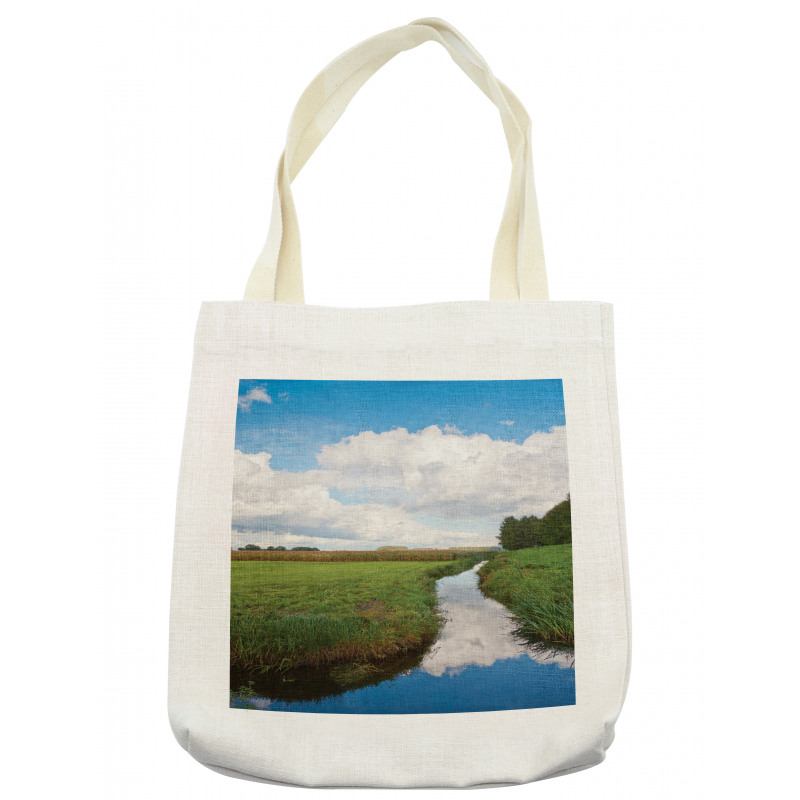 Calm River Meadow Trees Tote Bag