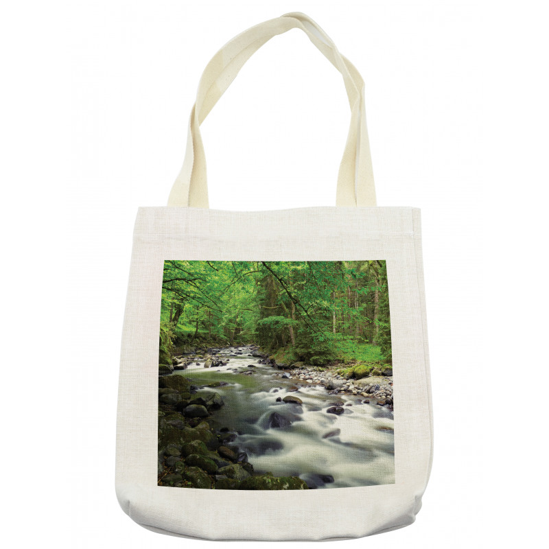 Riverbed Rocks Trees Tote Bag