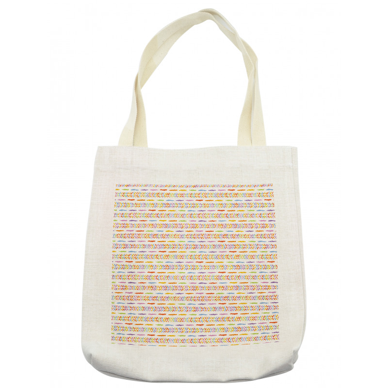 Colored Chevron Dashed Tote Bag