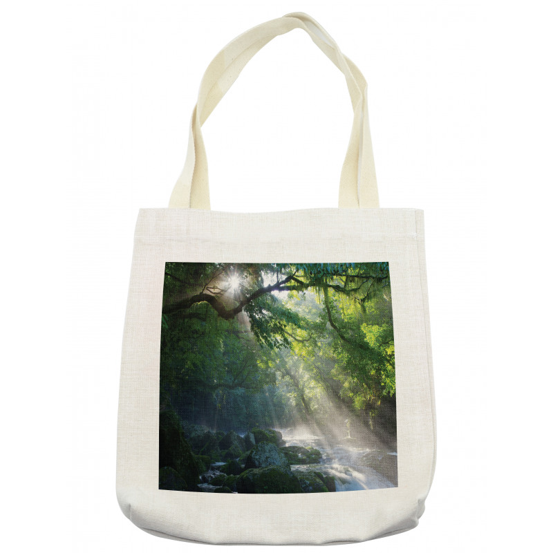 Jungle Sunlight Trees Tote Bag