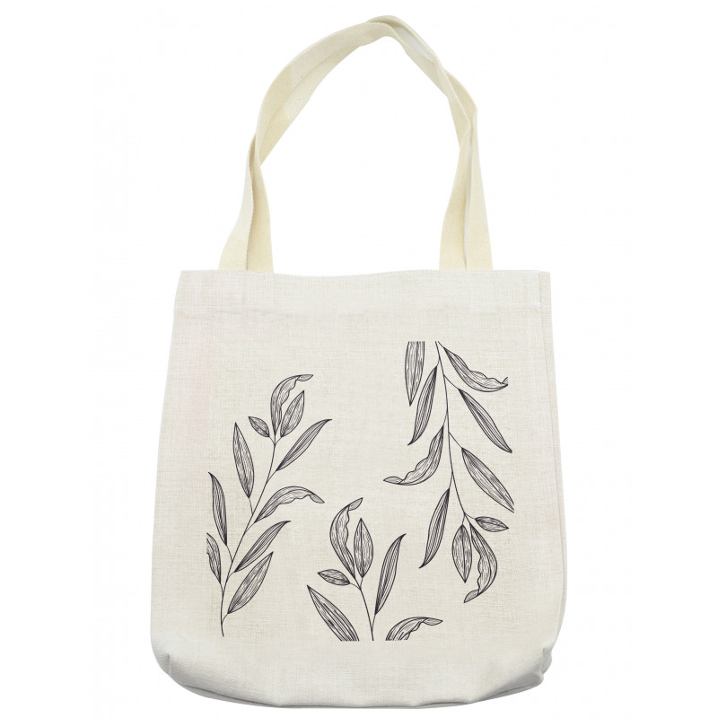 Hatched Look Leaves Art Tote Bag