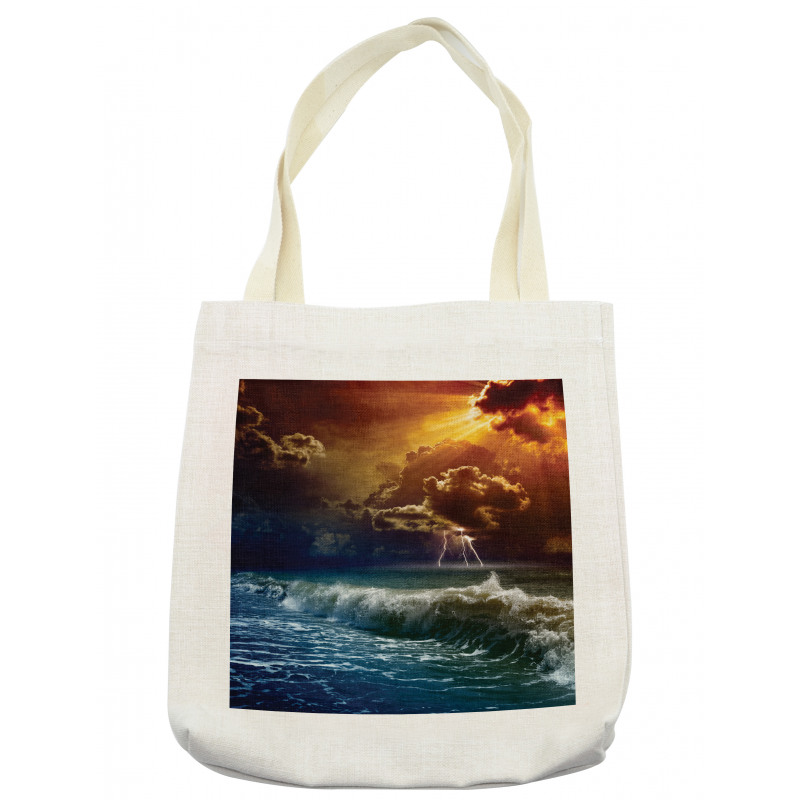 Ocean Wild Fire Waves Tote Bag