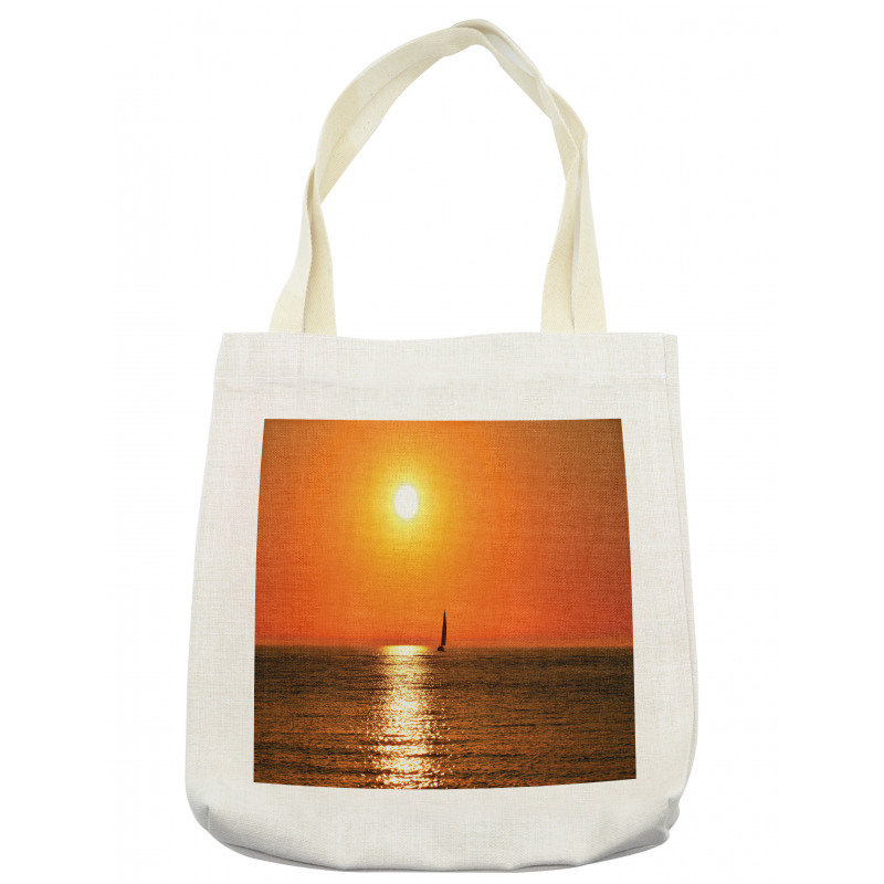 Sailboat Sea Sunrise Tote Bag