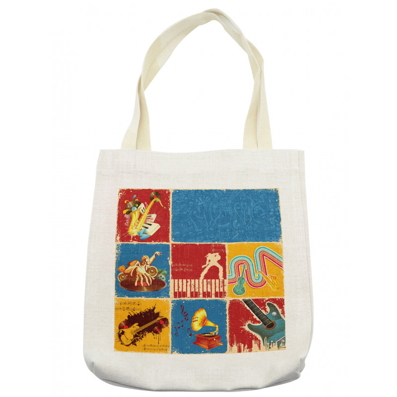 Music Jazz Grunge Boho Tote Bag