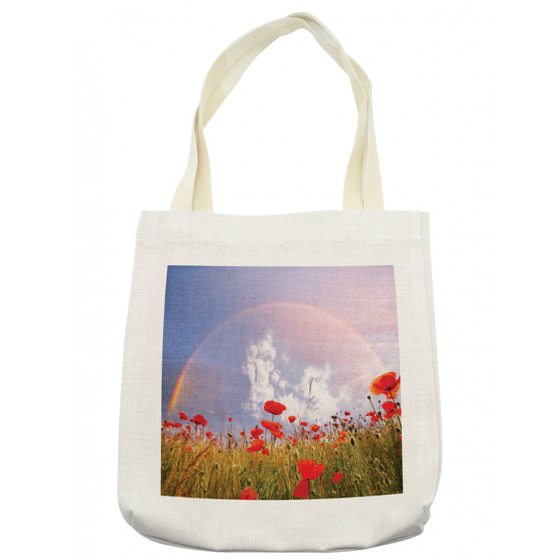 Poppy Flowers on Meadow Tote Bag