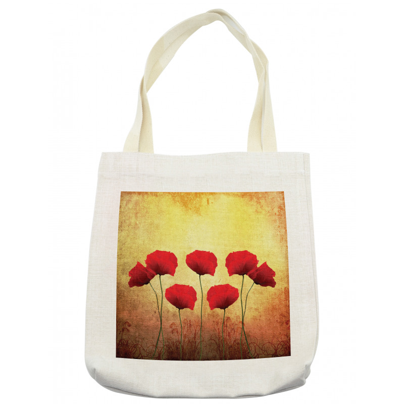 Retro Poppy Flowers Tote Bag