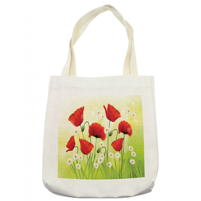 Floral Chamomile Poppy Tote Bag