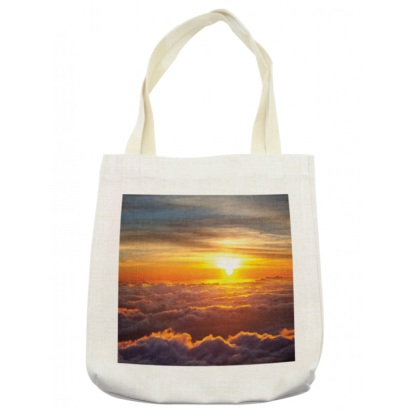 Sunset Scene on Clouds Tote Bag