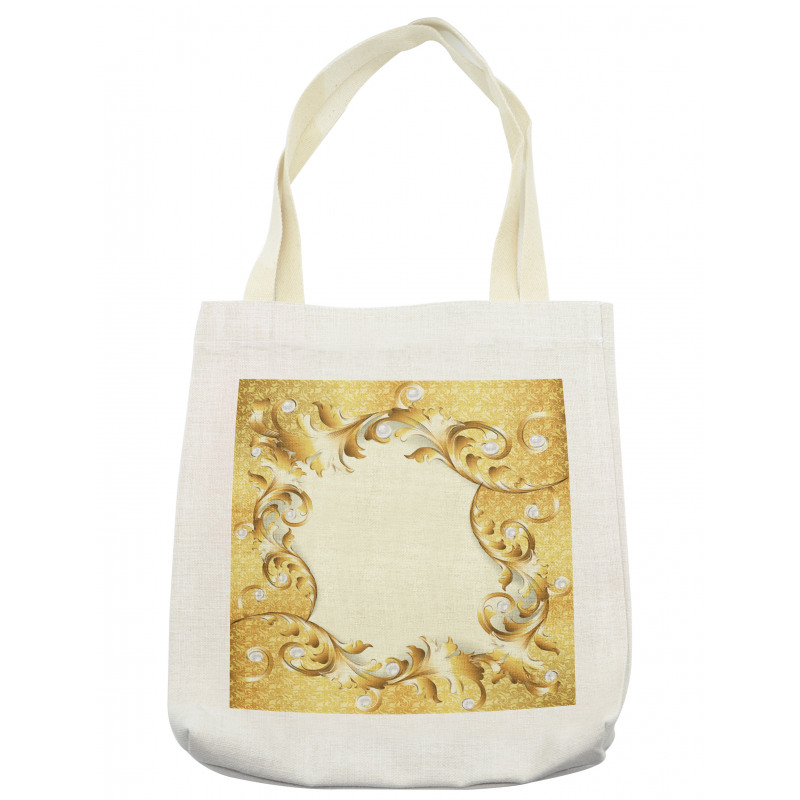 Golden Floral Ornament Tote Bag