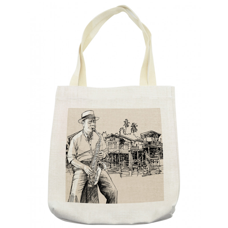 River Bank Palm Trees Tote Bag