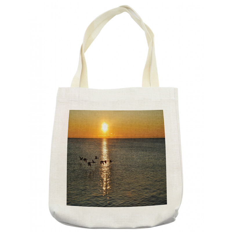 Geese Flying over Lake Tote Bag