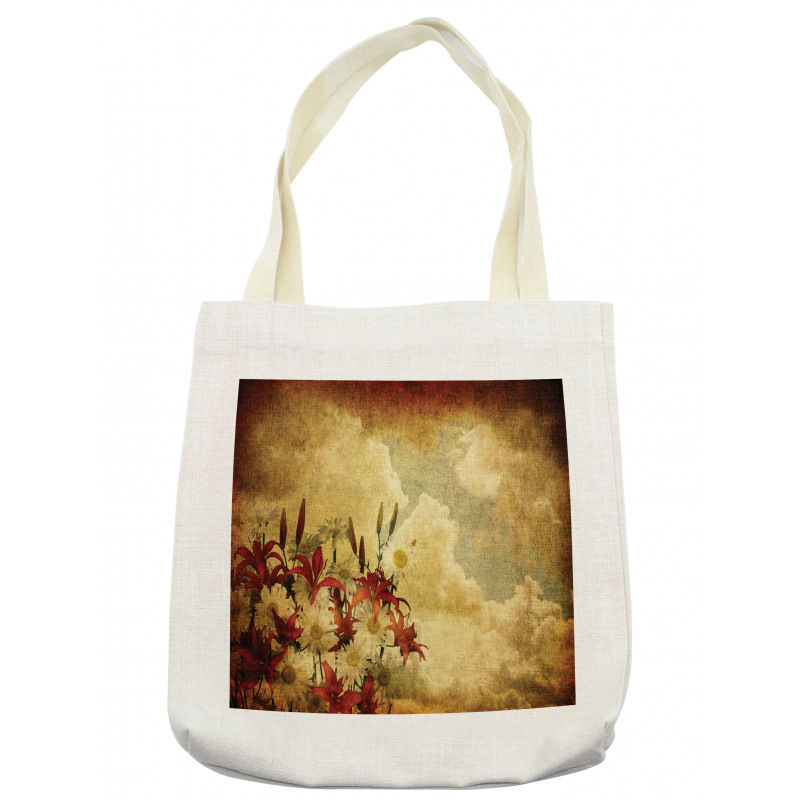 Retro Flower Chamomile Tote Bag