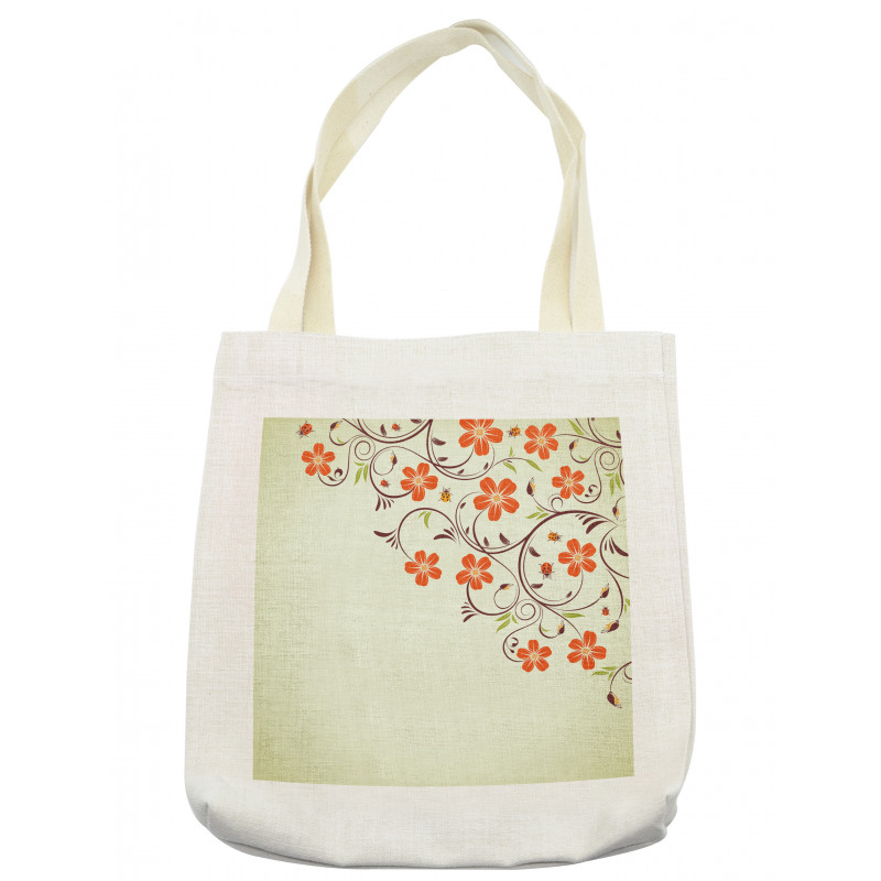 Ladybugs Flowers Spring Tote Bag