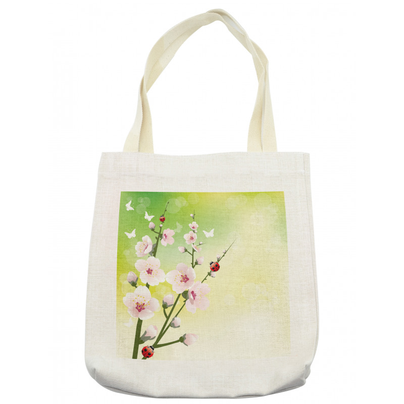 Blossoms Ladybugs Spring Tote Bag