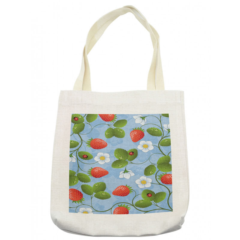 Strawberry Daisy Retro Tote Bag