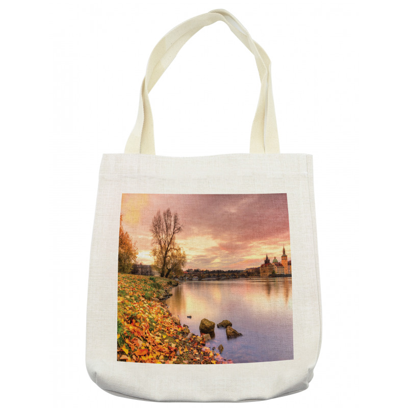 Prague Riverside Autumn Tote Bag