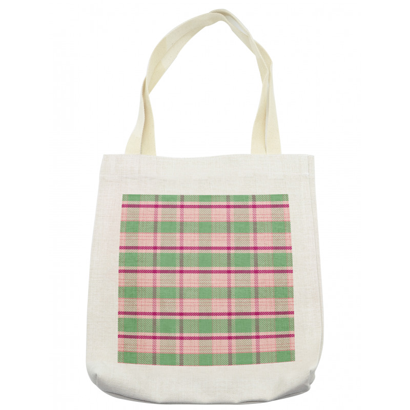 Symmetric Plaid Graphic Tote Bag