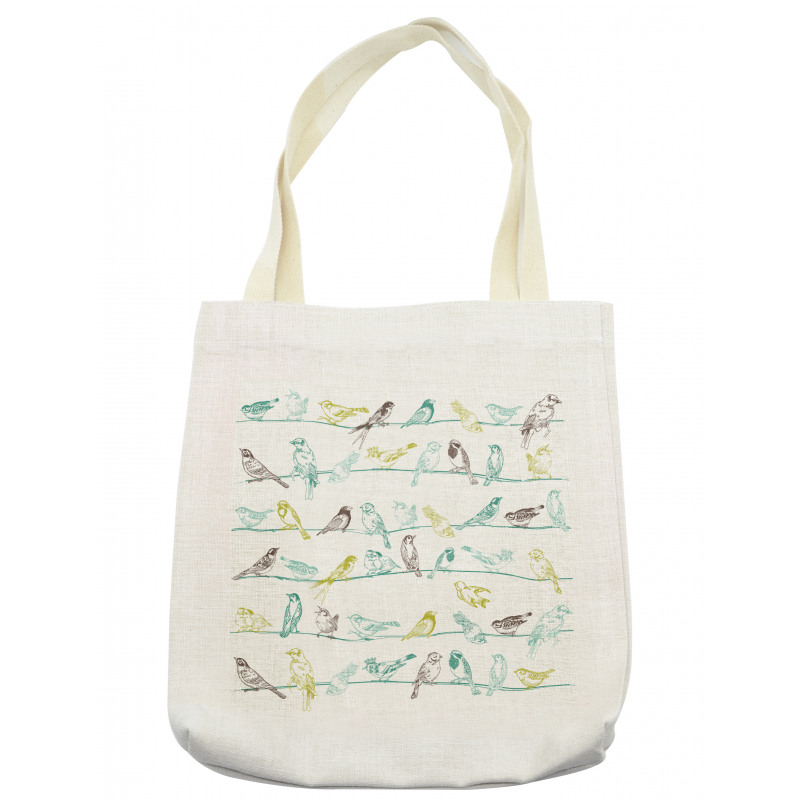 Birds Sitting on Wires Tote Bag