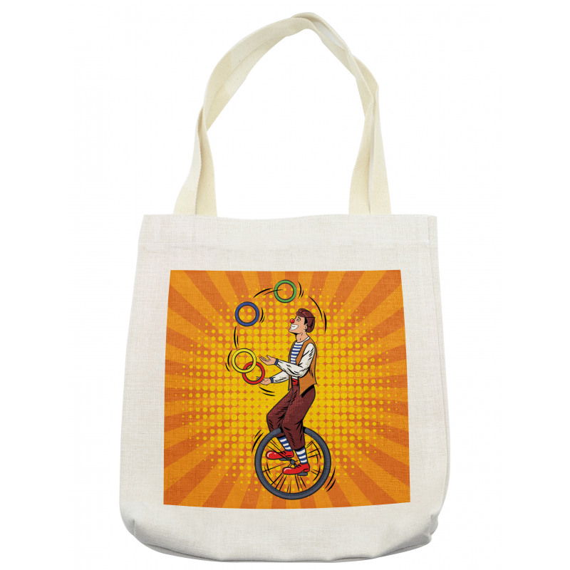 Disc Juggler Man on Unicycle Tote Bag