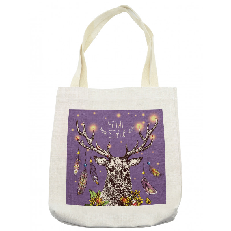 Wild Rein Deer Hand Drawn Tote Bag