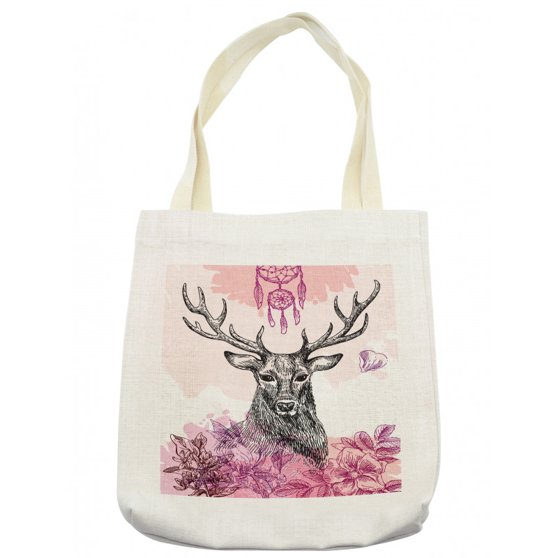 Flower Leaves Hand Drawn Tote Bag