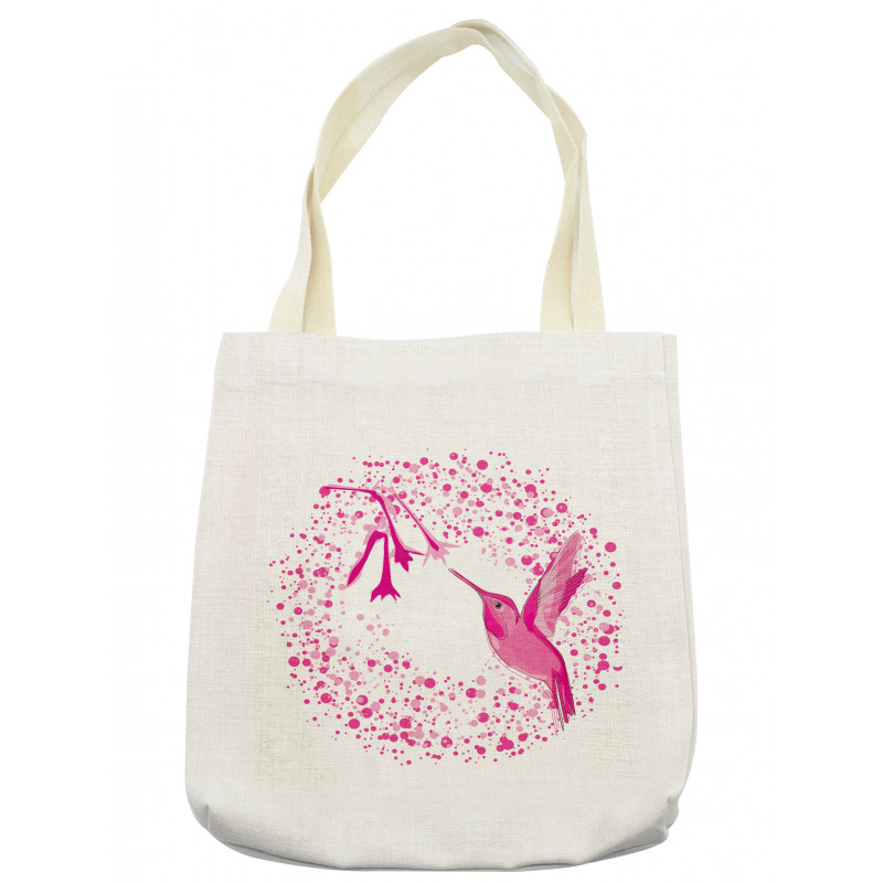 Hummingbird Flower Dots Tote Bag