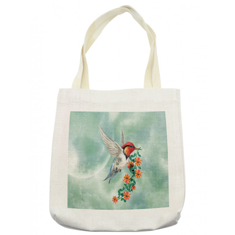 Bird with Flower Branch Tote Bag