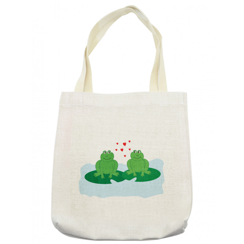 Cartoon 2 Frogs in Romance Tote Bag