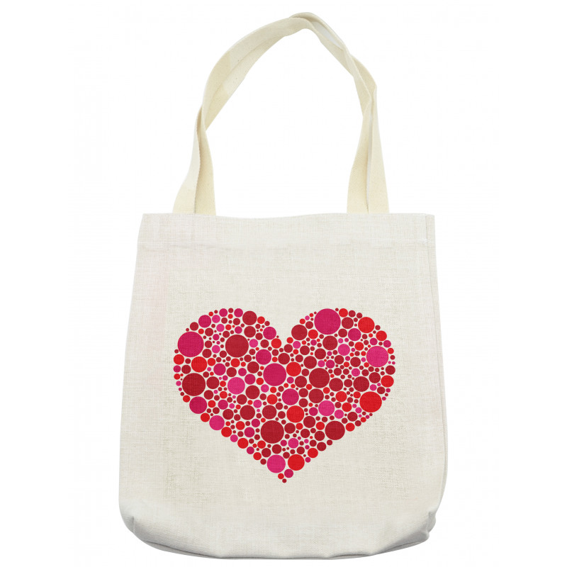 Dots Hearts Romantic Motif Tote Bag