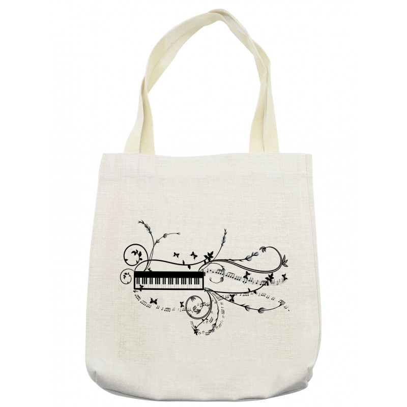 Keyboard Curlicue Motif Art Tote Bag