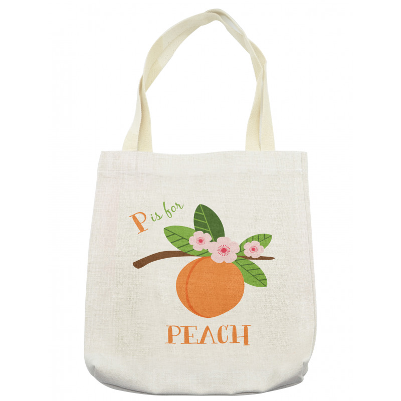 Learning P is for Peach Fruit Tote Bag