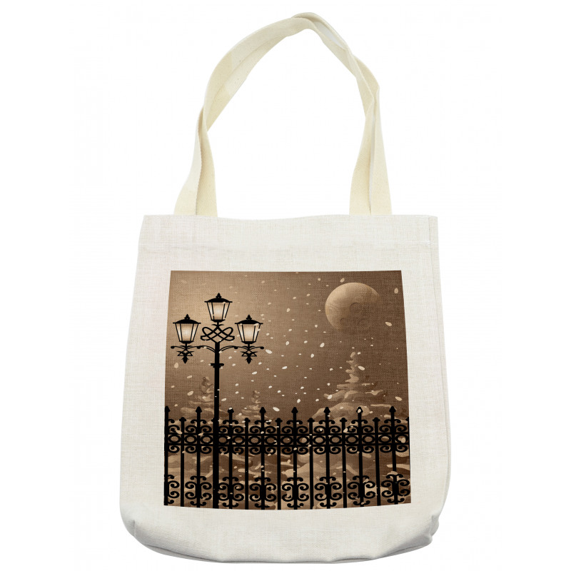 Snowy Moon Evening Tote Bag