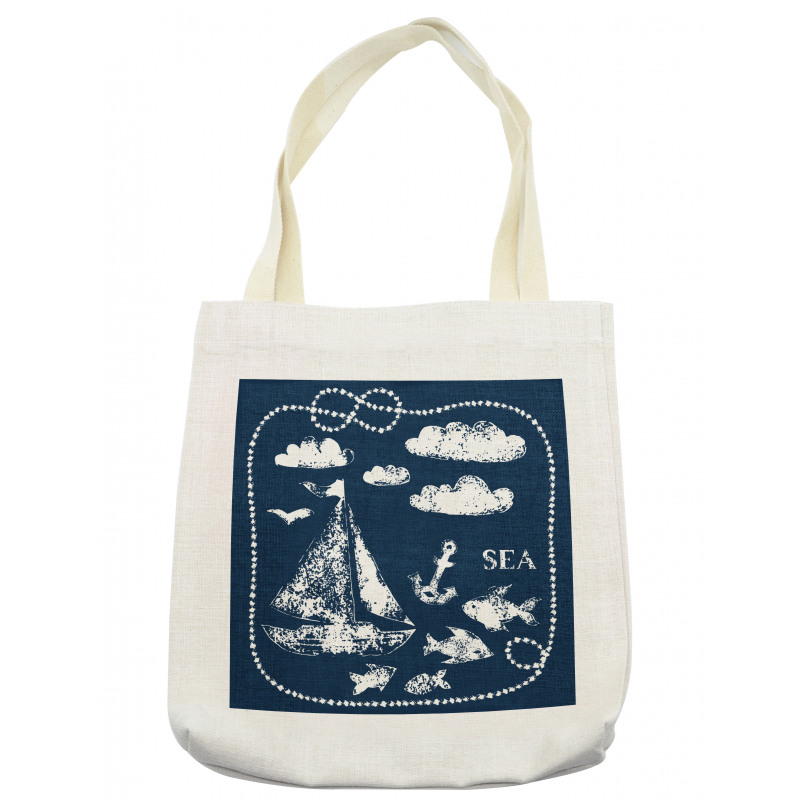 Boat Clouds Anchor Tote Bag