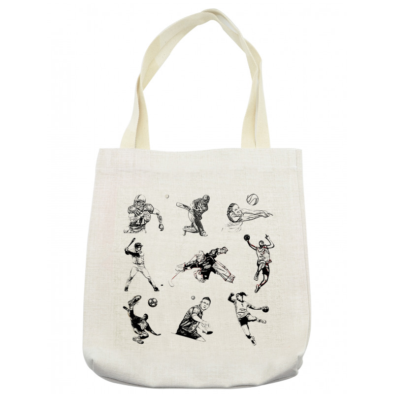 Sports Theme Sketch Tote Bag