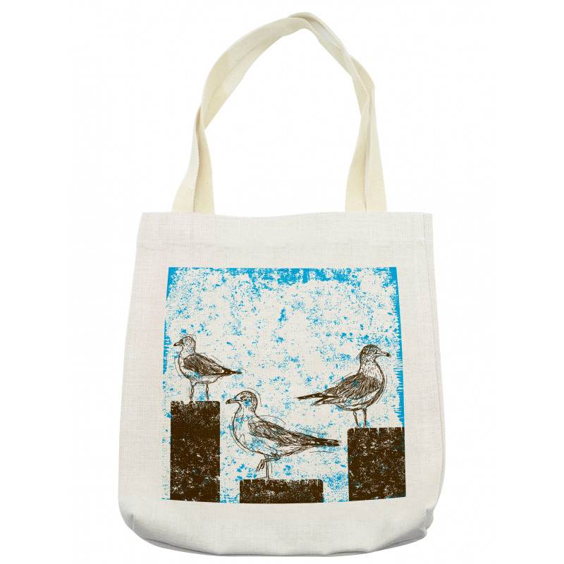 Grungy Sketch Seagulls Tote Bag