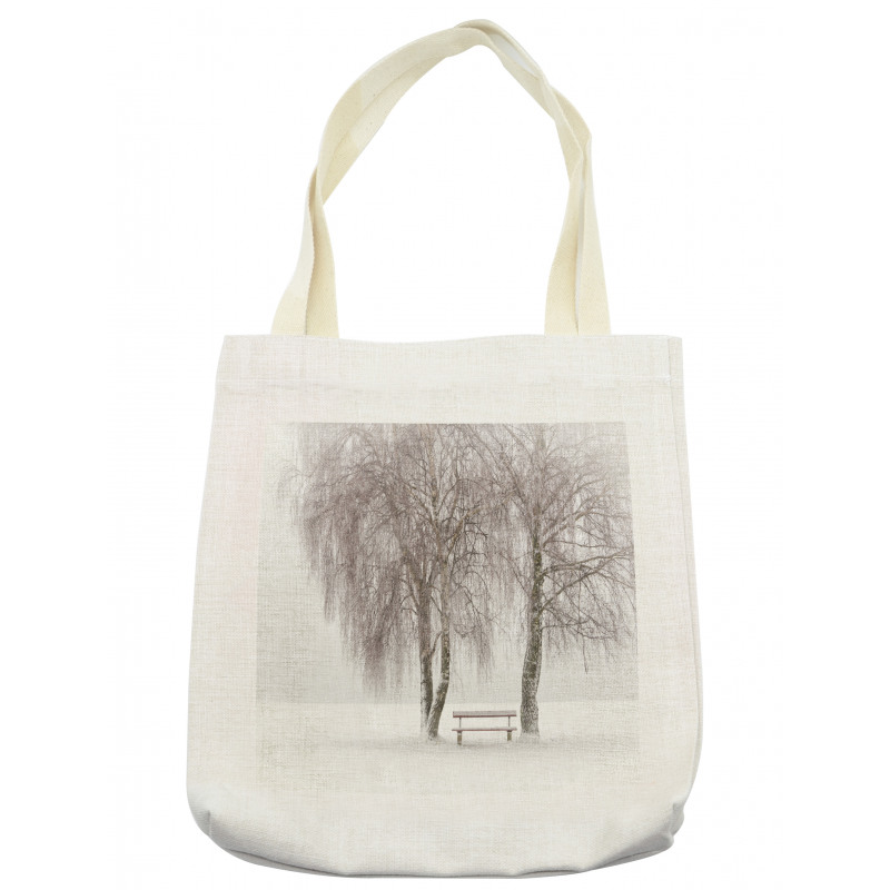 Snowy Bench in the Park Tote Bag